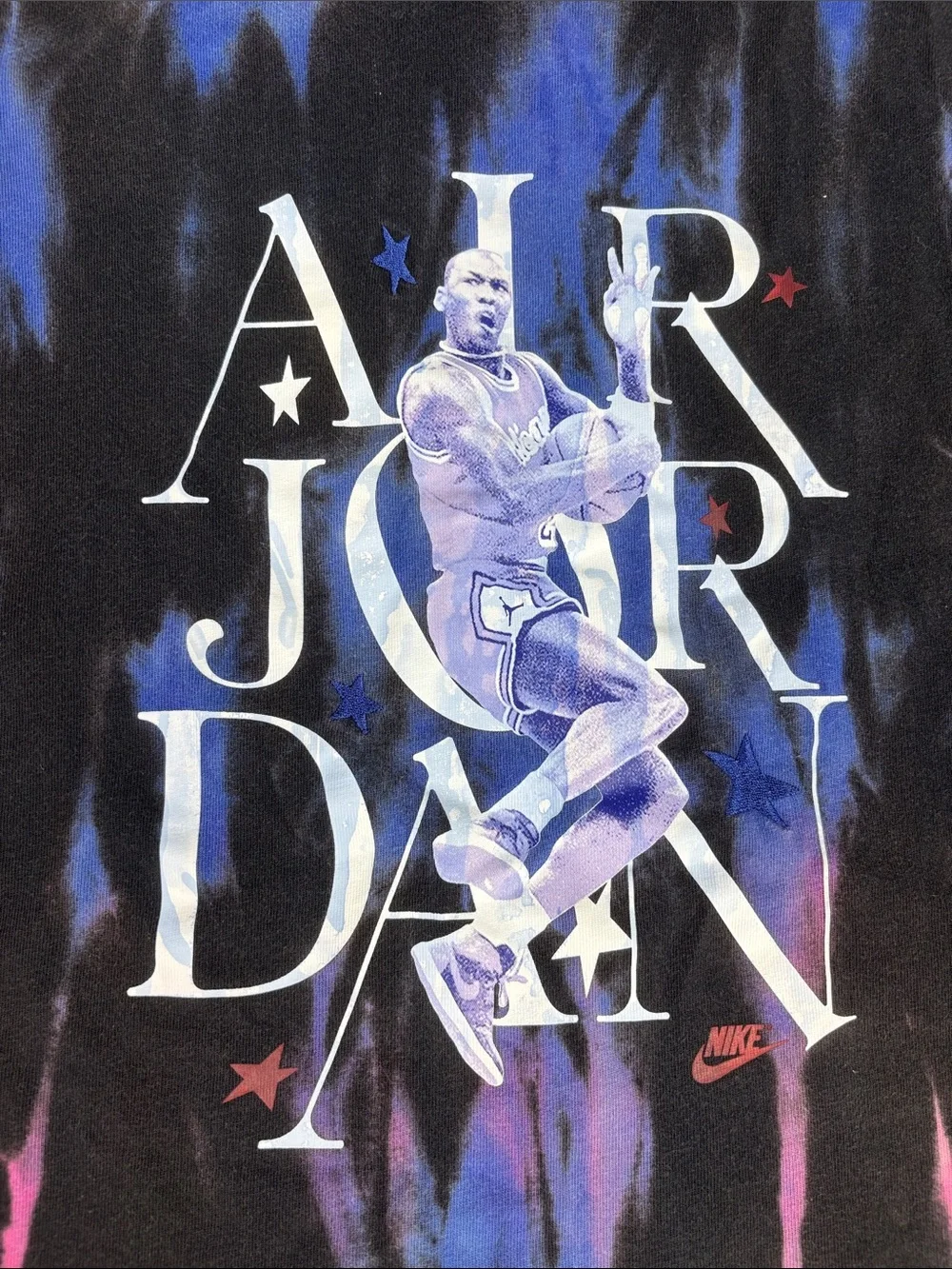 Nike Air Jordan Shirt Men’s 2XL XXL Michael Retro Tie-Dye Graphic Print Blue Y2K